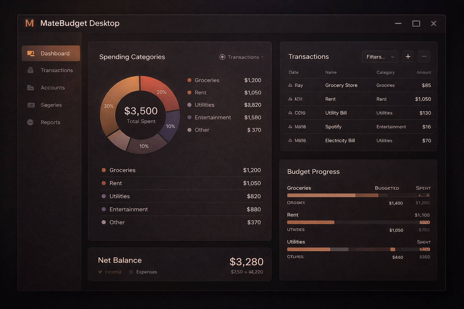 Budgeting App dashboard preview