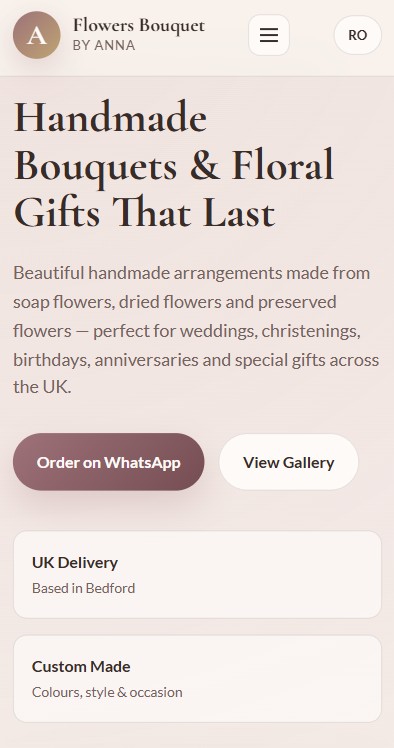 Flowers Bouquet By Anna mobile homepage view