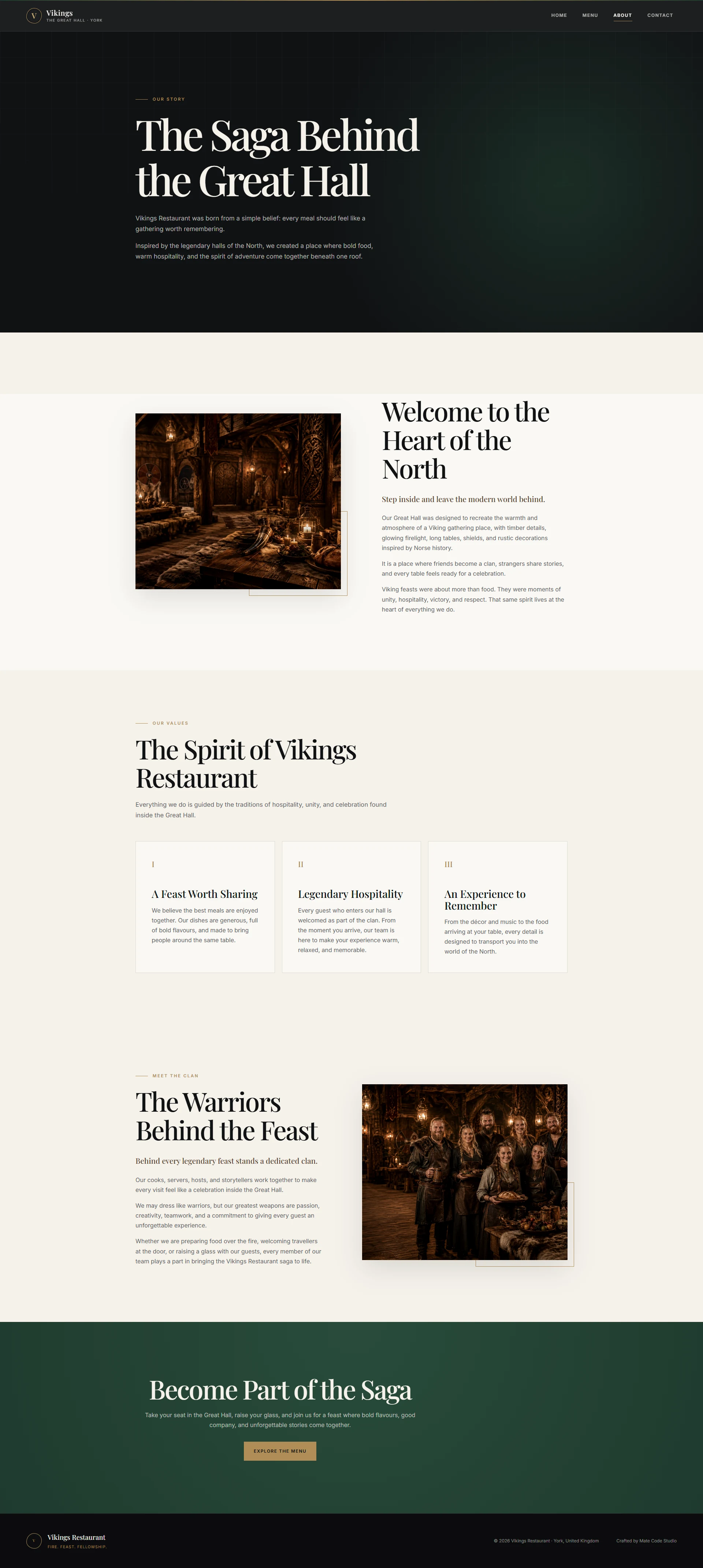 Viking Restaurant about page
